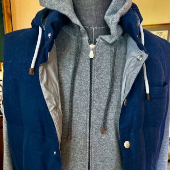 Brunello Cucinelli BRAND NEW 100% Cashmere Hoodie Sweater, Gray, Sz 50, $2695 RT - Picture 7 of 15